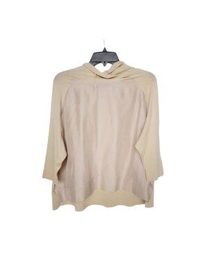 ❤️Womens knit hoodie Sz M CIVIDINI Made In Italy Cotton Silk Brown top sweater